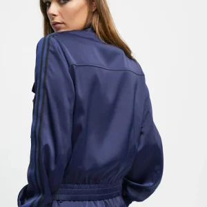Lola Casademunt Abrigos Y Cazadoras | Chaquetas Y Gabardinas<Bomber satinada AZULNOCHE