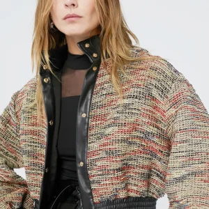Lola Casademunt Abrigos Y Cazadoras | Chaquetas Y Gabardinas<Bomber tweed NEGRO-NARANJA