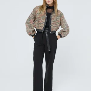Lola Casademunt Abrigos Y Cazadoras | Chaquetas Y Gabardinas<Bomber tweed NEGRO-NARANJA