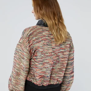 Lola Casademunt Abrigos Y Cazadoras | Chaquetas Y Gabardinas<Bomber tweed NEGRO-NARANJA