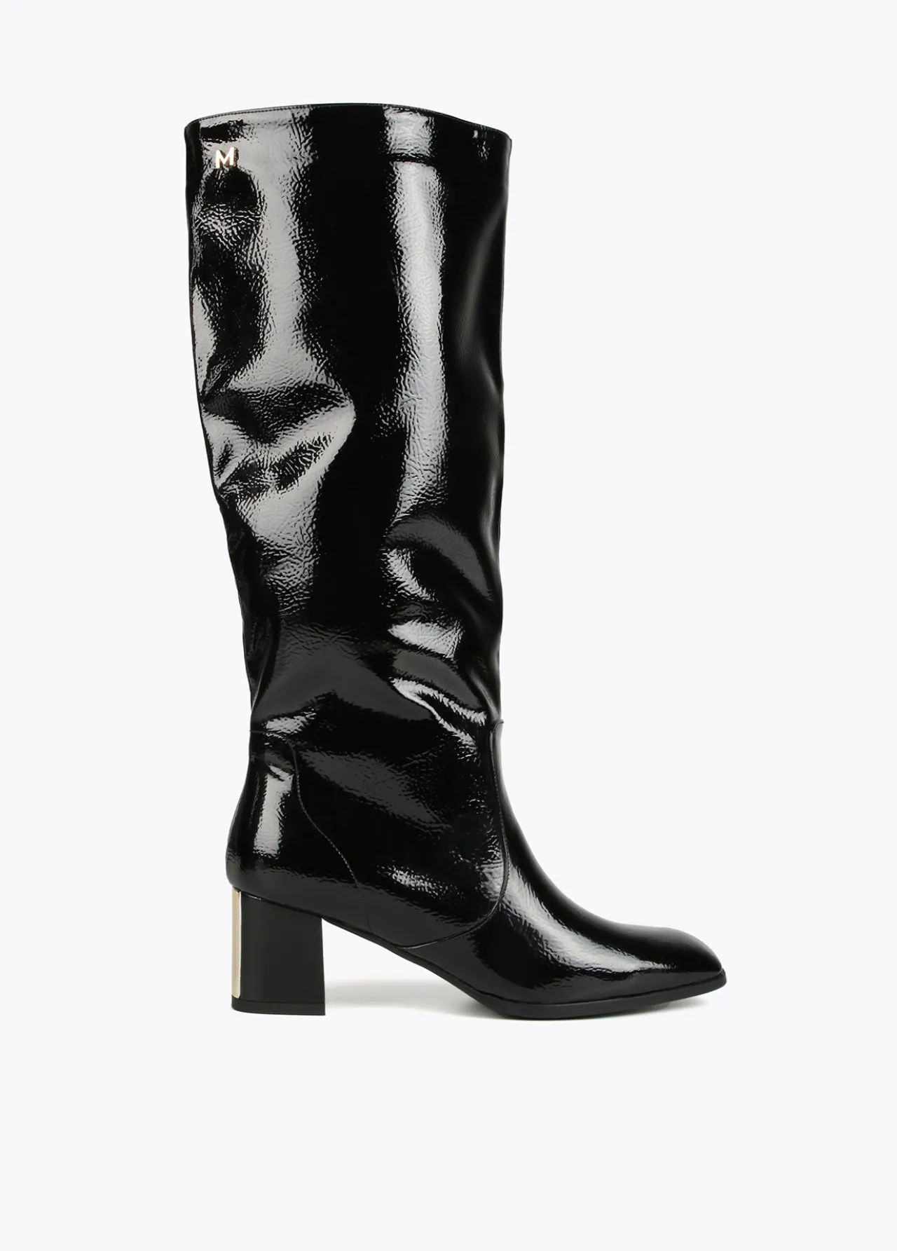 bota_caa_alta_efecto_charol_0.webp Lola Casademunt Botas Y Botines<Bota caña alta efecto charol NEGRO