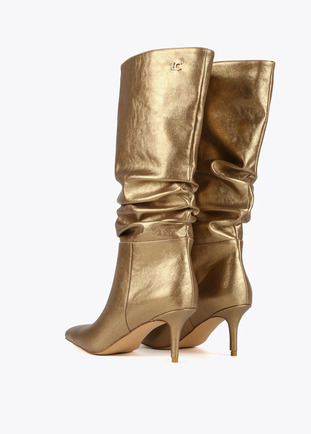 bota_caa_fruncida_4.webp Lola Casademunt Botas Y Botines<Bota caña fruncida DORADO