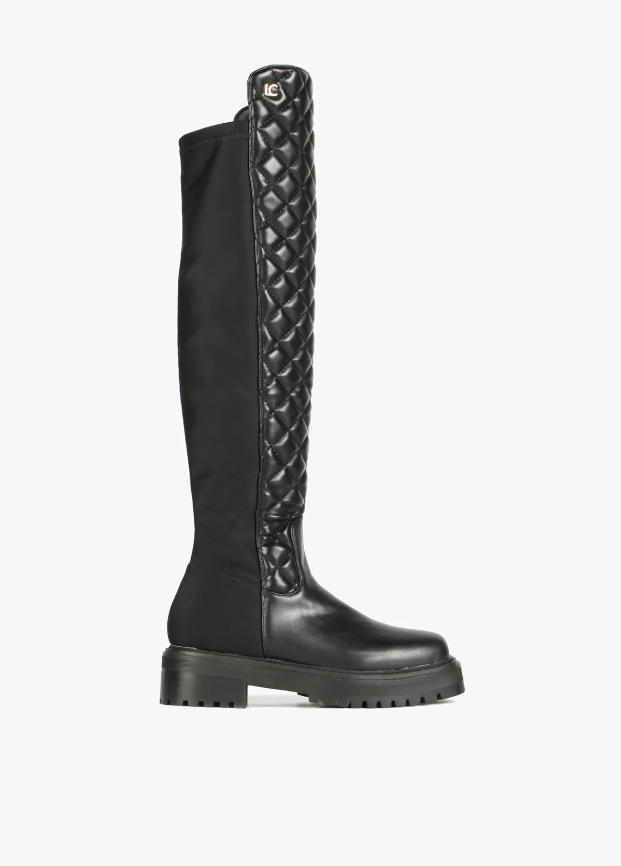 bota_de_caa_alta_acolchada_1.webp Lola Casademunt Botas Y Botines<Bota de caña alta acolchada NEGRO