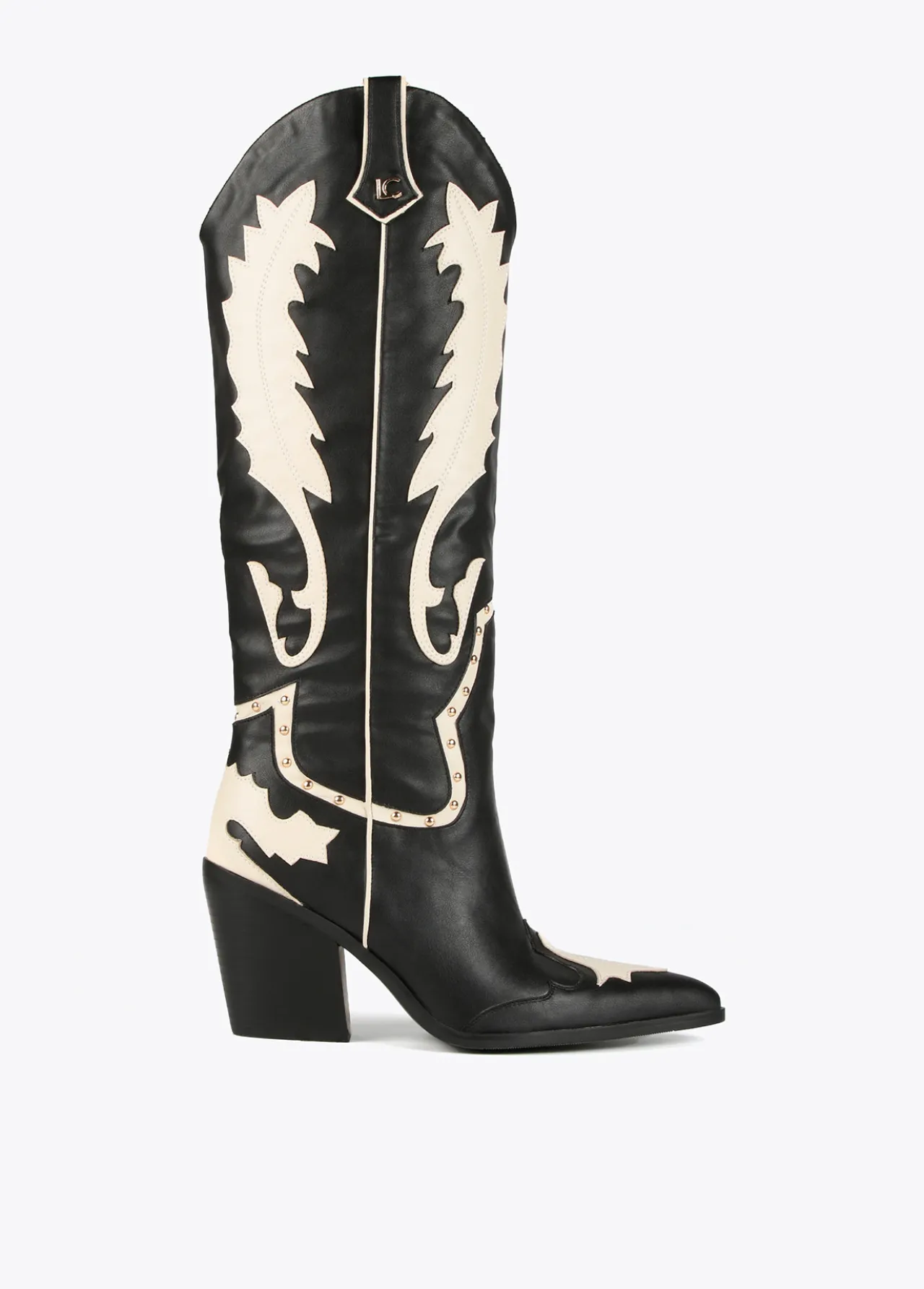 bota_estilo_cowboy_0.webp Lola Casademunt Botas Y Botines<Bota estilo cowboy NEGRO-BLANCO