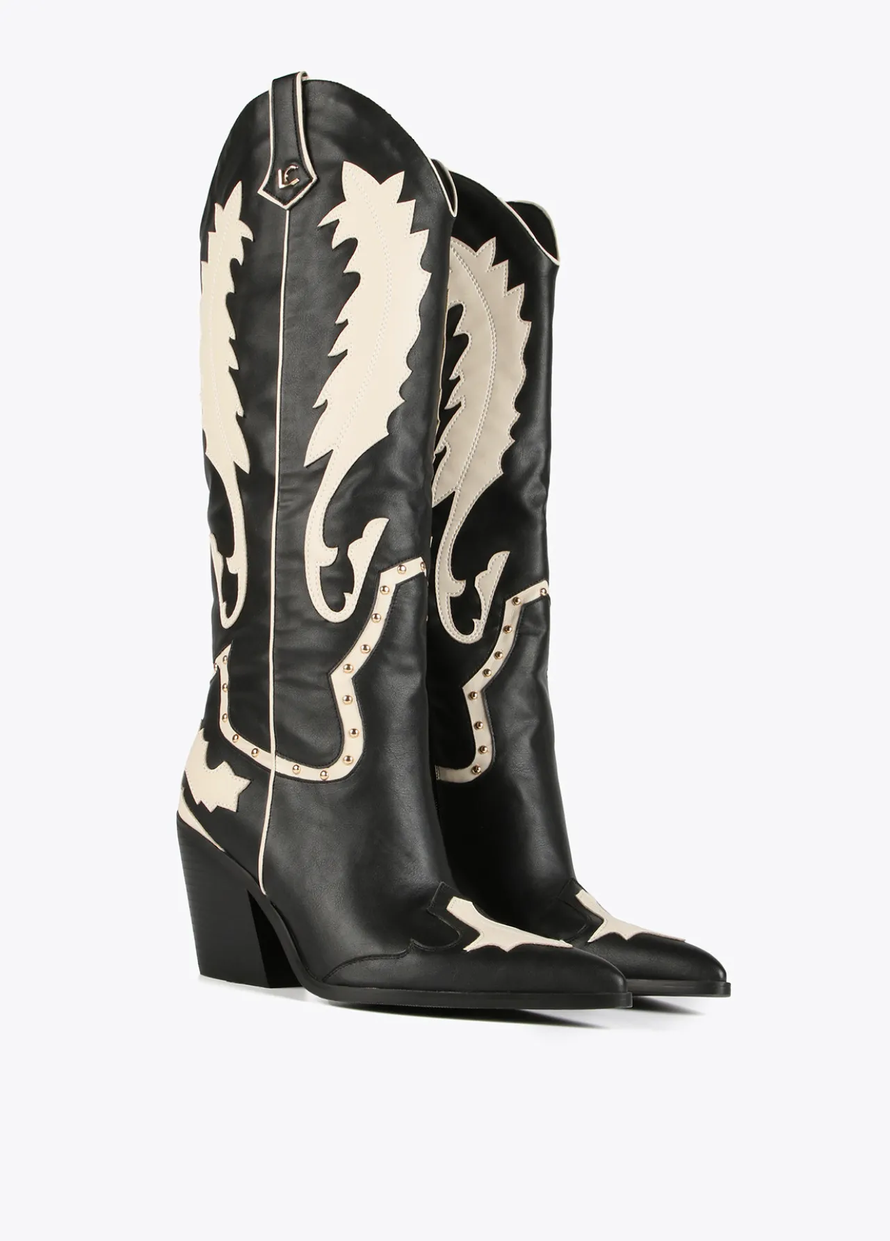 bota_estilo_cowboy_1.webp Lola Casademunt Botas Y Botines<Bota estilo cowboy NEGRO-BLANCO