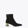 Lola Casademunt Botas Y Botines<Botín con tacón dorado NEGRO-METAL