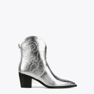 Lola Casademunt Botas Y Botines<Botín estilo cowboy PLATEADO