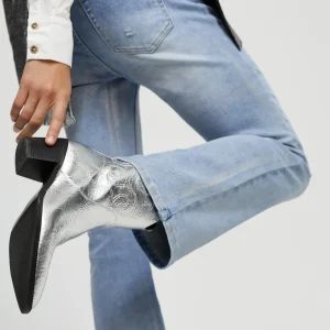 Lola Casademunt Botas Y Botines<Botín estilo cowboy PLATEADO