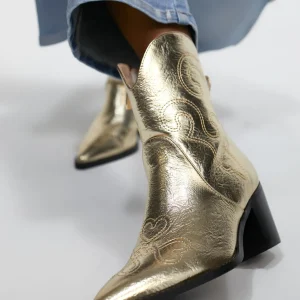 Lola Casademunt Botas Y Botines<Botín estilo cowboy PLATEADO