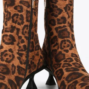 Lola Casademunt Animal Print | Botas Y Botines<Botín tejido animal print MARRON-NEGRO