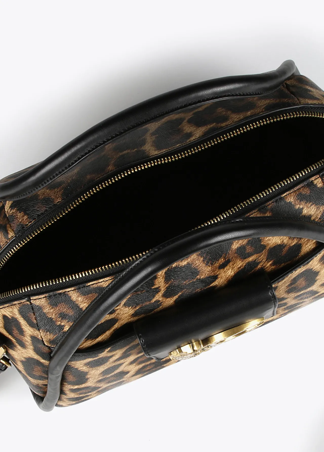 bowling_efecto_piel_animal_print_1.webp Lola Casademunt Animal Print | Bolsas De Viaje<Bowling efecto piel animal print MARRON-NEGRO