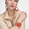 Lola Casademunt Bisuteria<Brazalete rígido bicolor MARRON-ROJO