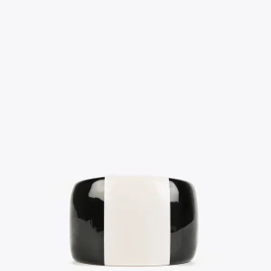 Lola Casademunt Bisuteria<Brazalete rígido blanco y negro BLANCO-NEGRO