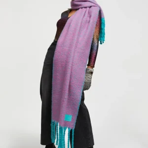 Lola Casademunt Bufandas Y Pañuelos<Bufanda bicolor con flecos LILA-VERDE