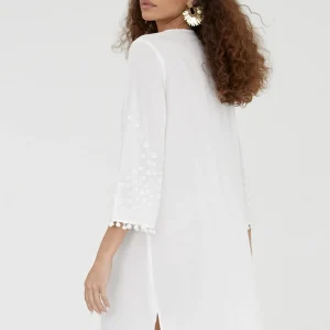 Lola Casademunt Baño<Caftan corto con bordado NEGRO