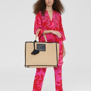 Lola Casademunt Baño<Caftan corto estampado ROJO-ROSA