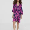 Lola Casademunt Baño<Caftan corto estampado ROJO-ROSA