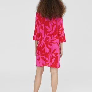 Lola Casademunt Baño<Caftan corto estampado ROJO-ROSA