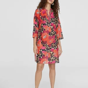 Lola Casademunt Baño<Caftan corto estampado ROJO-AZUL