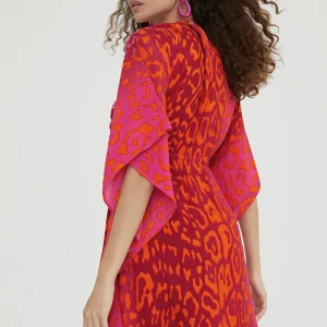 Lola Casademunt Baño<Caftan corto print animal ROSA