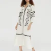 Lola Casademunt Baño<Caftan largo con bordado CRUDO