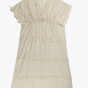 Lola Casademunt Baño<Caftan largo con pompones NEGRO