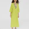 Lola Casademunt Baño<Caftan midi media manga NAVY