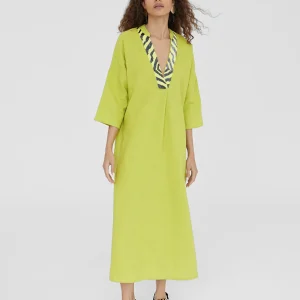 Lola Casademunt Baño<Caftan midi media manga NAVY