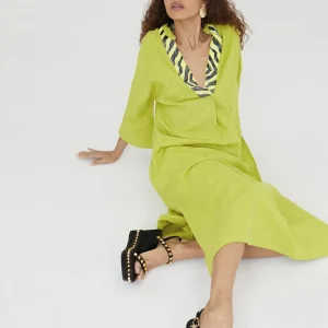 Lola Casademunt Baño<Caftan midi media manga NAVY