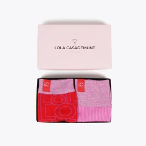 Lola Casademunt Otros Complementos<Caja pack calcetines ROSA-ROJO