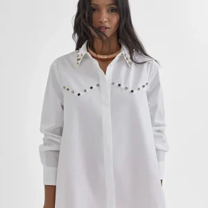 Lola Casademunt Camisas Y Blusas<Camisa con detalle joyas BLANCO