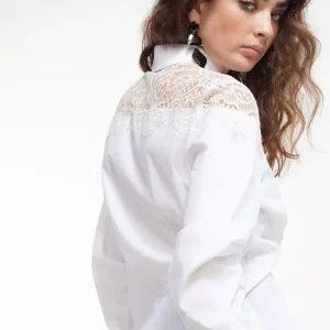Lola Casademunt Camisas Y Blusas<Camisa con encaje NEGRO