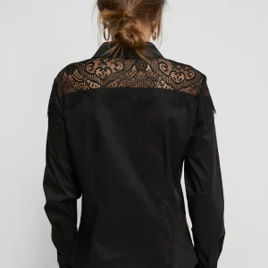 Lola Casademunt Camisas Y Blusas<Camisa con encaje NEGRO