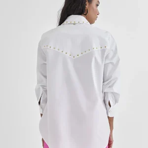 Lola Casademunt Camisas Y Blusas<Camisa con tachas BLANCO