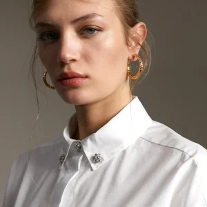 Lola Casademunt Camisas Y Blusas<Camisa detalle joya BLANCO