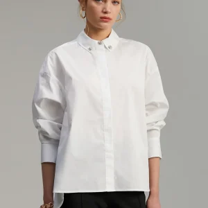 Lola Casademunt Camisas Y Blusas<Camisa detalle joya BLANCO
