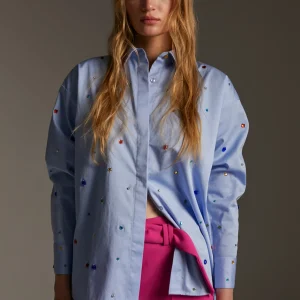 Lola Casademunt Camisas Y Blusas<Camisa detalle joyas CELESTE
