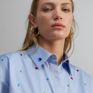 Lola Casademunt Camisas Y Blusas<Camisa detalle joyas CELESTE