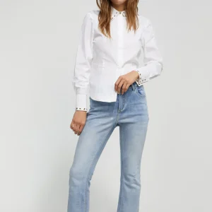 Lola Casademunt Camisas Y Blusas<Camisa detalle tachas BLANCO