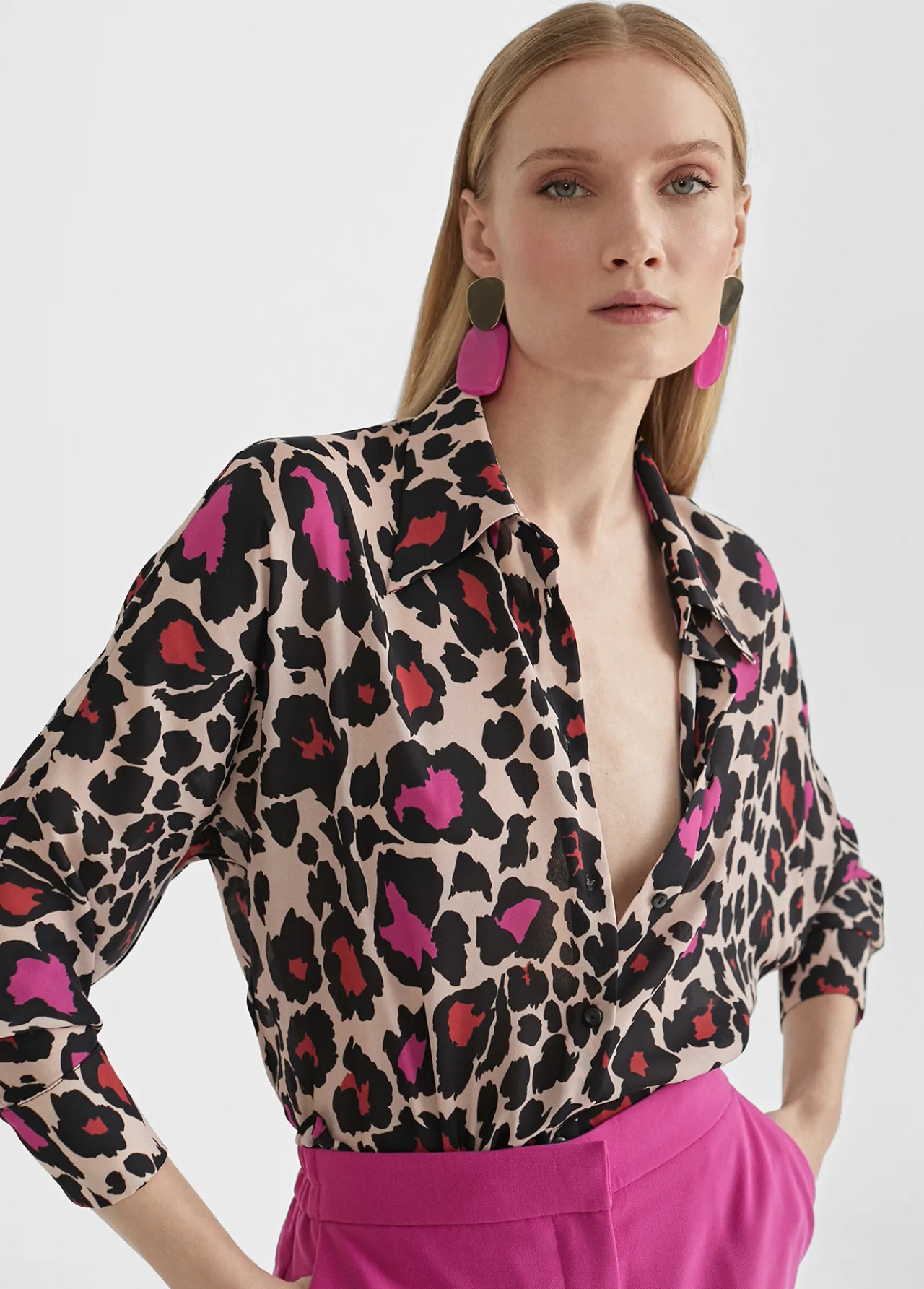 camisa_estampada_0-1.webp Lola Casademunt Camisas Y Blusas<Camisa estampada ROJO-ROSA
