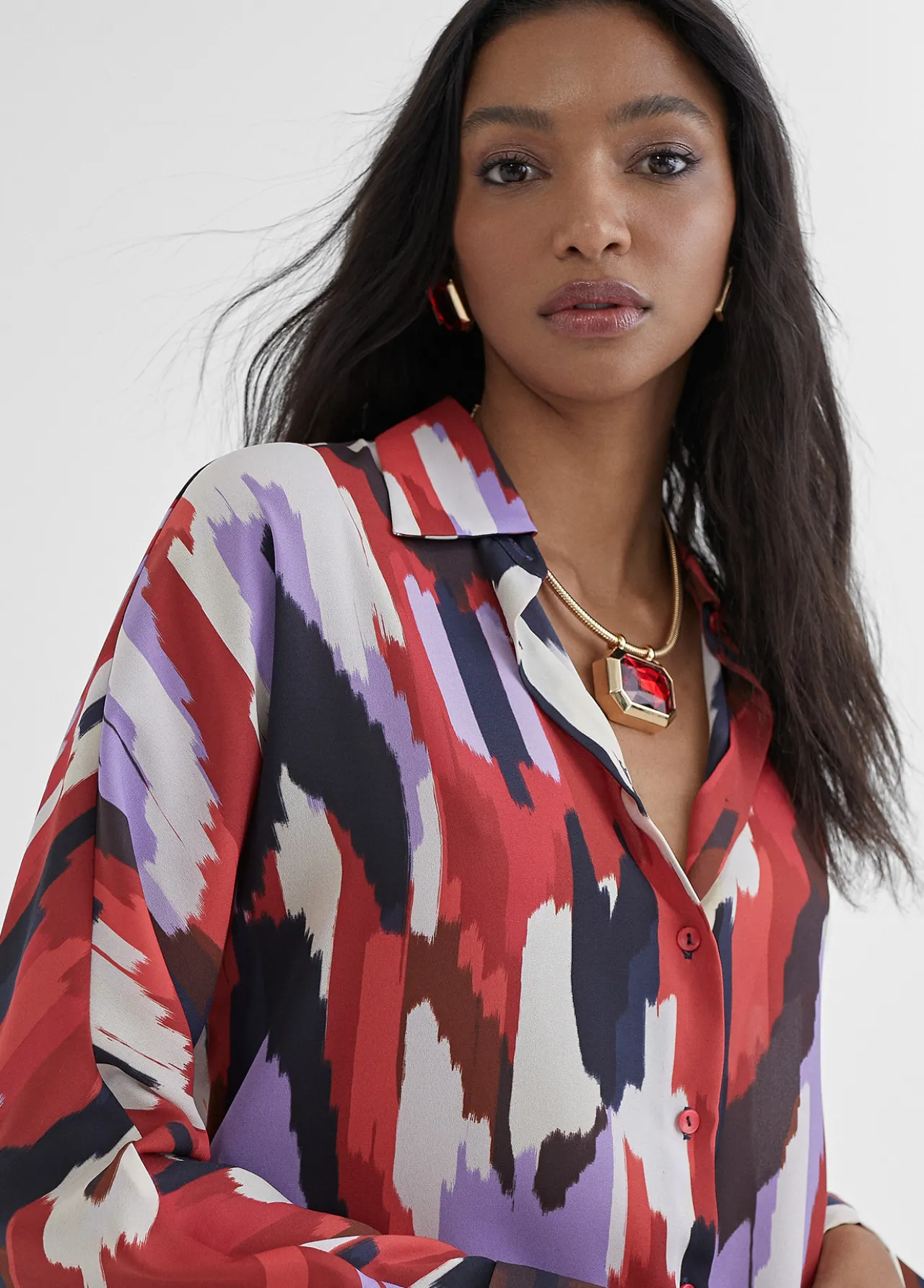 camisa_estampada_3.webp Lola Casademunt Camisas Y Blusas<Camisa estampada LILA-ROJO