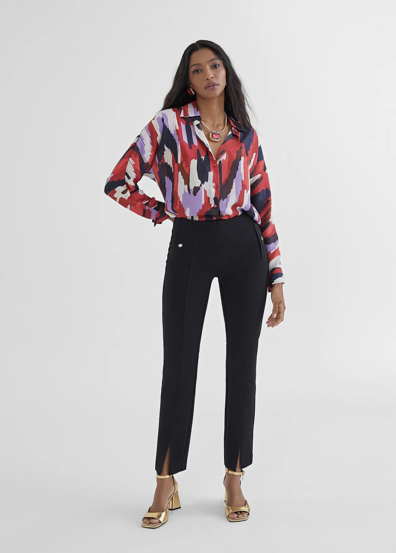 camisa_estampada_5.webp Lola Casademunt Camisas Y Blusas<Camisa estampada LILA-ROJO