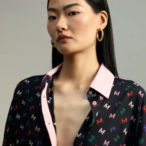 Lola Casademunt Camisas Y Blusas<Camisa estampado monograma NEGRO-MULTICOLO