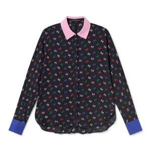 Lola Casademunt Camisas Y Blusas<Camisa estampado monograma NEGRO-MULTICOLO