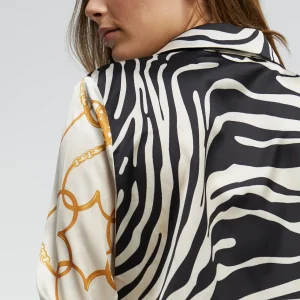 Lola Casademunt Animal Print | Camisas Y Blusas<Camisa estampado zebra NEGRO-CRUDO