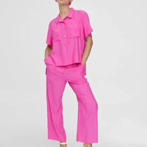 Lola Casademunt Camisas Y Blusas<Camisa fluida con bolsillos FUCSIA