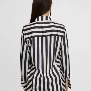 Lola Casademunt Camisas Y Blusas<Camisa fluida de rayas NEGRO-BLANCO