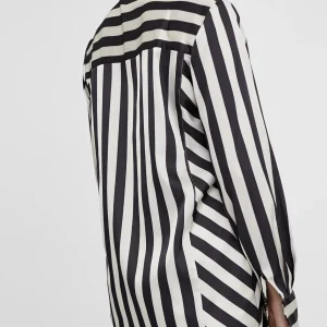 Lola Casademunt Camisas Y Blusas<Camisa fluida de rayas NEGRO-BLANCO