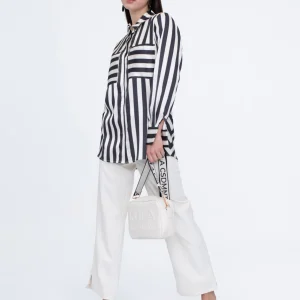 Lola Casademunt Camisas Y Blusas<Camisa fluida de rayas NEGRO-BLANCO