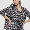 Lola Casademunt Camisas Y Blusas<Camisa fluida monograma NEGRO-BLANCO